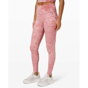 Lululemon Wunder Lounge High-Rise Tight 28" Crushed Velvet Soft Cranberry Size 4